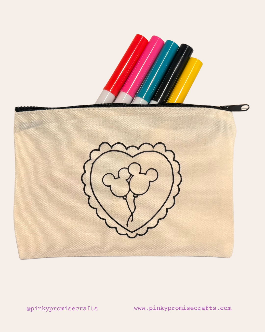 Mouse Shaped Balloons  - Paint Your Own Cosmetic Bag
