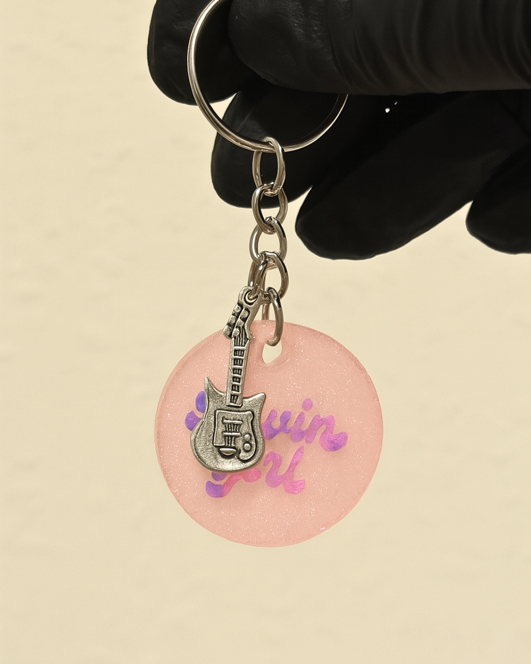 “Kevin Girl” Keychain with Guitar Charm 🎸💜
