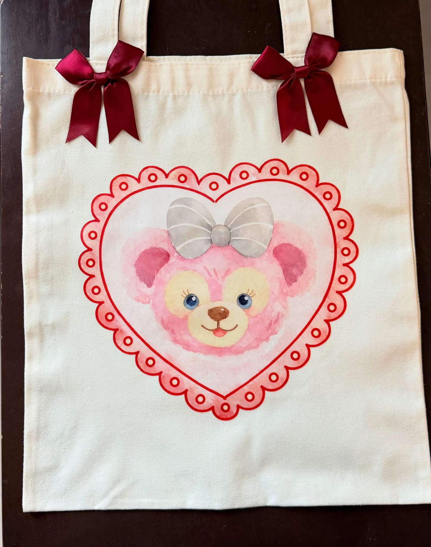 Sweetheart Bear Canvas Tote