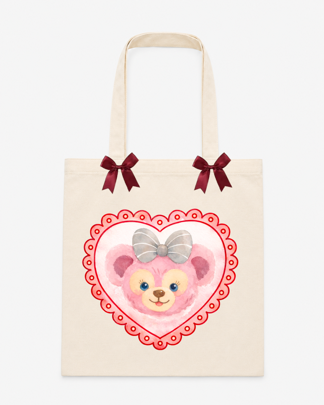 Sweetheart Bear Canvas Tote