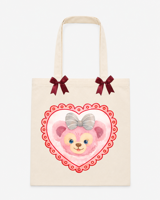 Sweetheart Bear Canvas Tote