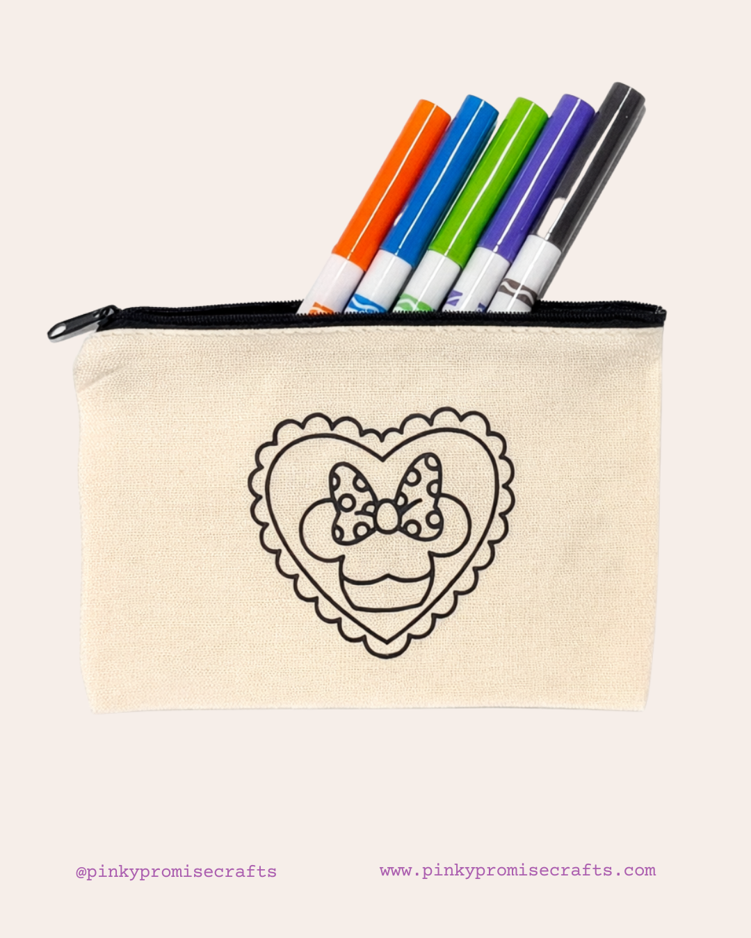 Mrs Mouse - Paint Your Own Cosmetic Bag