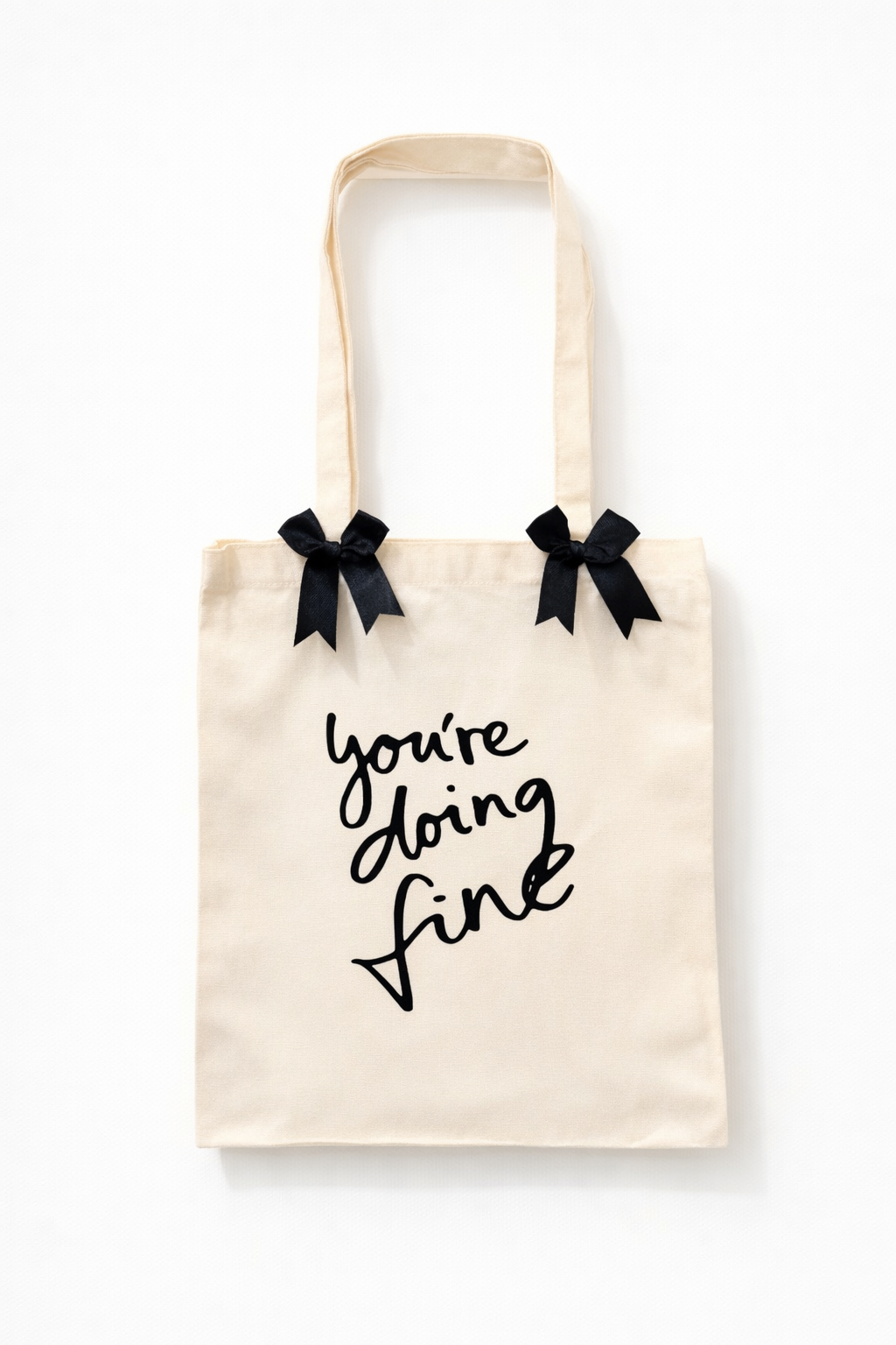 You’re Doing Fine Tote Bag – Canvas Tote Inspired by Nick Jonas Handwriting